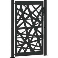 Berkfield Home Garden Gate Black 105x155 cm Steel Light Design