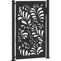 Berkfield Home Garden Gate Black 105x155 cm Steel Wave Design