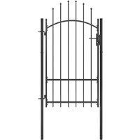 Berkfield Home Garden Gate Steel 1x2.2 m Black