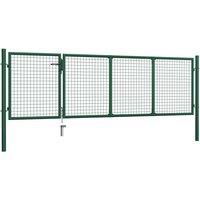 Berkfield Home Garden Gate Steel 350x100 cm Green