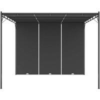 Berkfield Home Garden Gazebo with Side Curtain 3x3x2.25 m Anthracite in Black