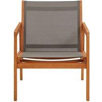 Berkfield Home Garden Lounge Chair Grey Solid Eucalyptus Wood & Textilene