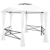 Berkfield Home Garden Marquee with Curtains 360x312x265 cm White 180 g/m | Size: 360 x 312 x 265 cm