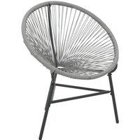 Berkfield Home Garden Moon Chair Poly Rattan Grey