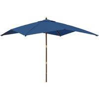 Berkfield Home Garden Parasol with Wooden Pole Azure Blue 300x300x273 cm | Size: 300 x 300 x 273 cm