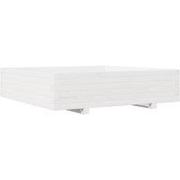 Berkfield Home Garden Planter White 100x100x26.5 cm Solid Wood Pine