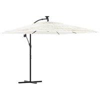 Berkfield Home Garden Parasol with Steel Pole White 269x269x235 cm | Size: 269 x 269 x 235 cm