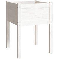 Berkfield Home Garden Planter White 50x50x70 cm Solid Pinewood | Size: 50 x 50 x 70 cm