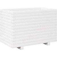 Berkfield Home Garden Planter White 70x40x49.5 cm Solid Wood Pine