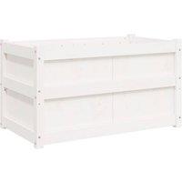 Berkfield Home Garden Planter White 90x50x50 cm Solid Wood Pine | Size: 90 x 50 x 50 cm