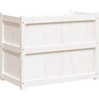 Berkfield Home Garden Planter White 90x50x70 cm Solid Wood Pine | Size: 90 x 50 x 70 cm