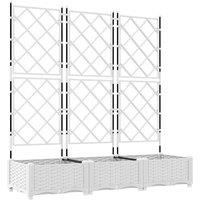 Berkfield Home Garden Planter with Trellis 3 pcs White 120x40x125.5 cm