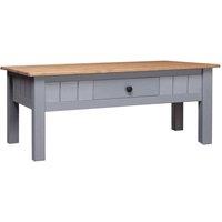 Berkfield Home Coffee Table Grey 100x60x45 cm Solid Pine Wood Panama Range | Size: 100 x 60 x 45 cm