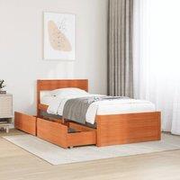Berkfield Home Bed Frame without Mattress Wax Brown 100x200 cm Solid Wood Pine