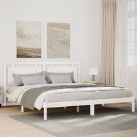 Berkfield Home Extra Long Bed Frame without Mattress White 200x210 cm Solid Wood in White
