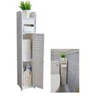 Havendro Toilet Paper Roll Holder White Bathroom Storage Cabinet Shelf