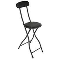 Havendro FOLDING BAR STOOL BLACK PADDED HIGH BACK STOOL