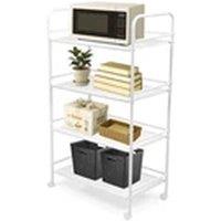 Havendro 4 Tier Kitchen Trolley Storage Rack Cart W/ Wheels in White