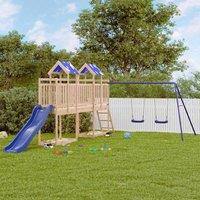 Berkfield Home Outdoor Playset Solid Wood Pine in Brown