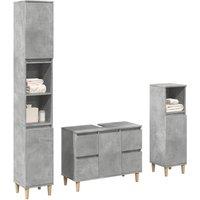 Berkfield Home 3 Piece Bathroom Furniture Set Concrete Grey Engineered Wood
