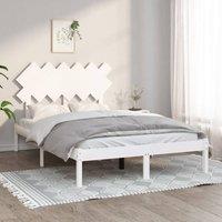 Berkfield Home Bed Frame White 135x190 cm Double Solid Wood