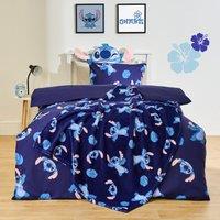 OHS Stitch Cotton Blend Bedding Set Duvet Cover with Pillowcase in Blue | Size: Single