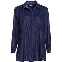 Lands' End Women's Petite Velvet Blouse in Navy | Size: 14-16