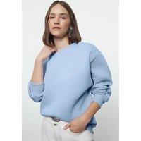 HOXTON GAL Women's Thick Fleece-Lined Regular Fit Crew Neck Sweatshirt in Blue | Size: XL