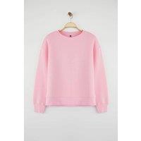 HOXTON GAL Women's Thick Fleece-Lined Regular Fit Crew Neck Sweatshirt in Pink | Size: Small