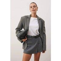 WOVCOR Women's Woven Belted Mini Skirt in Grey | Size: 14