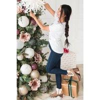 Everyday The Label Women's White Christmas Tree Graphic Tee | Size: Medium