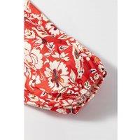 Everyday The Label Women's Red Colorful Floral Patchwork Long Sleeve Pleated Mini Dress | Size: XL