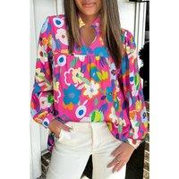 Everyday The Label Women's Rose Flower Bomb V Neck Blouse | Size: Medium