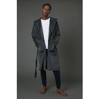 Maine Men's Grey Two Tone Dressing Gown | Size: Medium
