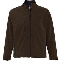 SOL'S Men's Relax Soft Shell Jacket (Breathable, Windproof & Water Resistant) in Chocolate | Size: Small
