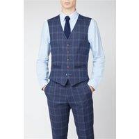 Antique Rogue Men's Hart Navy Tweed With Check Waistcoat | Size: 40R