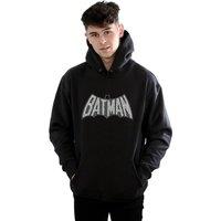 DC Comics Men's Batman Retro Crackle Logo Hoodie in Black | Size: 3XL