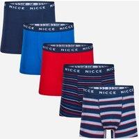 Nicce Men's 5-Pack Cotton Rich Boxer Briefs with Logo Waistband | Size: Large