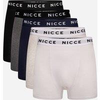 Nicce Men's 5-Pack Cotton Rich Boxer Briefs with Logo Waistband | Size: Small