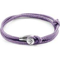 ANCHOR & CREW Men's Dundee Silver & Rope Bracelet in Lilac