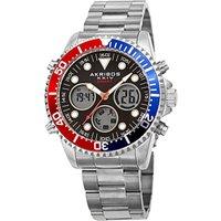 Akribos Men's Gilded Abyss 44mm Smart Quartz Diver in Silver