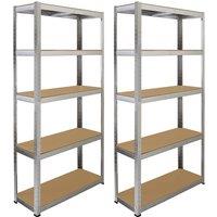Monstershop Monster Racking 2 x Galwix Galvanised Steel Shelves, 90cm Wide in Silver