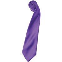 Premier Men's Plain Satin Tie (Narrow Blade) in Violet