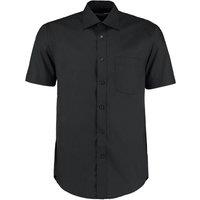 Kustom Kit Men's Business Classic Short-Sleeved Shirt in Black | Size: 15 inches