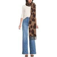 Lands' End Women's Leopard Print Scarf in Dark Brown