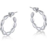 BIG METAL LONDON Women's LAYLA DOTTED HOOP EARRINGS in Silver | Size: 2 cm