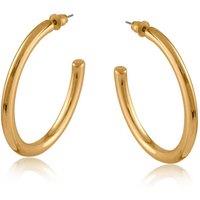 BIG METAL LONDON Women's CASSANDRA OVAL TUBE HOOP EARRINGS in Gold | Size: 4 cm