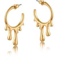 BIG METAL LONDON Women's AMALIS PAINT DROP HOOP EARRINGS in Gold | Size: 4 cm