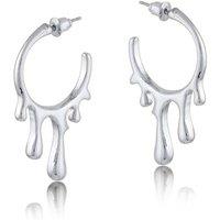 BIG METAL LONDON Women's AMALIS PAINT DROP HOOP EARRINGS in Silver | Size: 4 cm