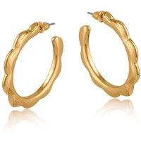 BIG METAL LONDON Women's CAMILLE SQUIGGLE LARGE HOOP EARRINGS in Gold | Size: 4 cm